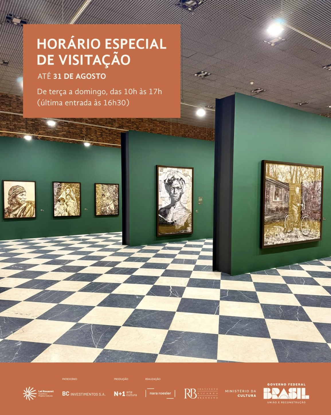 Espaço da exposição “Vik Muniz – A olho nu”, no Instituto Ricardo Brennand (Imagem: Reprodução/Redes Sociais/@institutorb).